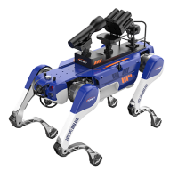 反恐防暴四足機器狗（第5代，自組網+集成一體式遙控器+雙光三軸增穩云臺+38mm六連發射器+捕捉網發射器）